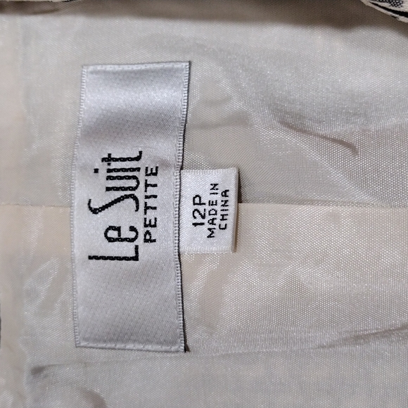 Le Suit Petite Ladies Grey/Black/ Ivory Waist Suit Jacket SZ 12p - Picture 3 of 11